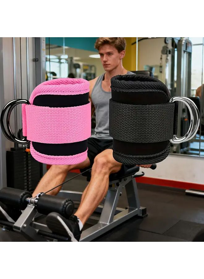 Black Ankle Strap For Leg And Hip Resistance Training Durable Comfortable Home Gym Workout Gear - Image 1